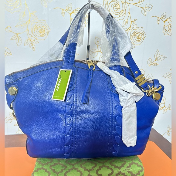 🔵 NWT orYany Royal Blue Leather Satchel Bag - Beautiful Firm Price - Picture 1 of 16